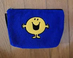 ミスターメンリトルミス ポーチ 青 Mr.Happy