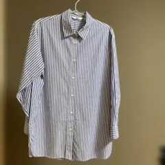 ユニクロ ストライプシャツ ブルー S