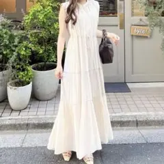 ina　COCO DEAL プリーツティアードノースリワンピース COCO DEAL プリーツティアードノースリワンピース