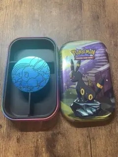 【ミニ缶】ダメカンケース【ブラッキー】ポケモン　ブイズ　ジャンボコイン付き