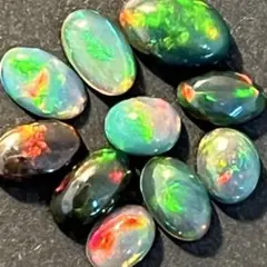 ブラックオパール　4〜6mm カボション　ルース　10粒
