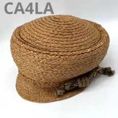美品✨CA4LA カシラ リボン ラフィア キャスケット 麦わら帽子 花柄