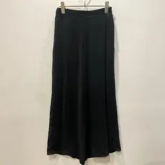 【エムズエキサイト】ブラック ガウチョパンツ ゴムウエスト M ゆったり