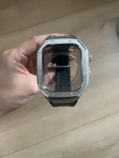 ステンレススチールケース ラバーベルト アップルウォッチ　44mm