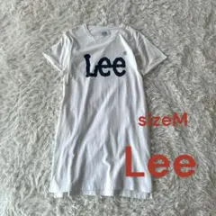 P♦︎リー　Tシャツワンピース　ロゴ　ホワイト　M