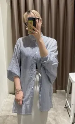 CIAOPANIC TYPY【美品】シアーストライプドルマンビッグシャツ！