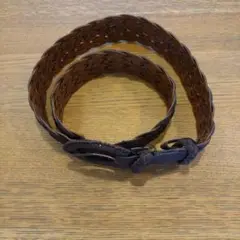 新品未使用INDIVI編み込みレザーベルト ダークブラウン