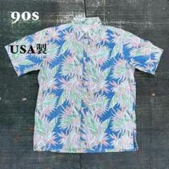 90s usa製cooke street ハワイアンシャツアロハシャツボタニカル
