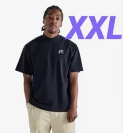 即日発送25マルボンゴルフモックネックトップス 半袖 T シャツ ブラックXXL