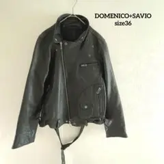 ドメニコアンドサヴィオ ライダースジャケット 本革 ゴートレザー 36 黒