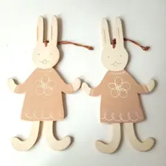 うさぎ 木製プレート 子供 ベビー 工作 素材 アート