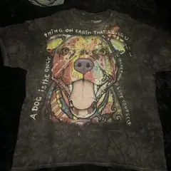 犬のイラスト Tシャツ ダークグレー