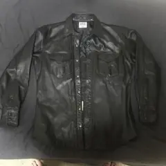 MAVERICK ブラックレザーシャツ MEDIUM ビンテージ