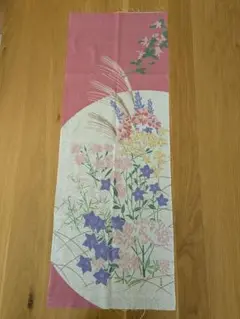 ⑥濱文様　 絵手ぬぐい　タペストリー　秋　七草　キキョウ　すすき