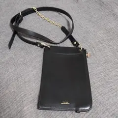 23 区 レザーモバイルポーチ ブラック　ミニマリスト