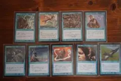 MTG 青 旧枠 日本語 9枚セット（呪文破／エンチャント奪取／知恵の蛇