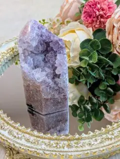 ♡ピンクアメジスト　タワー♡　希少　 花　ジオード　アゲート　ザクザク