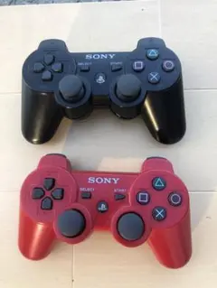 PS3 ワイヤレスコントローラー ブラック レッド セット