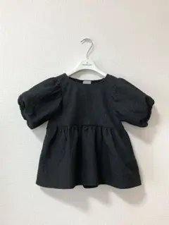 ジャガード半袖ブラウス♡ブラック♡130