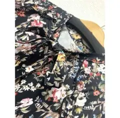 スーパービューティー♡ ボウタイデザインバルーン袖 ロングワンピ