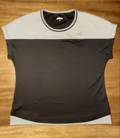 テニスウェア レディースPrince 半袖 Tシャツ ブラック/グレー
