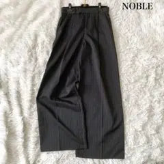 NOBLE 洗える ストライプツイルストレッチスラックスパンツ 24年 40