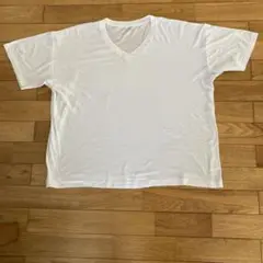 ホワイト Vネック Tシャツ メッシュ素材