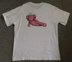 UNIQLO×KAWS Tシャツ XL 白ピンク 限定 コラボ カウズユニクロ