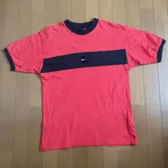 NIKE ポルトガル製 Tシャツ 赤 黒 ストライプ ロゴ 古着 90〜00年代