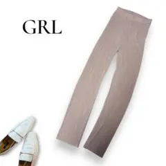 新品タグ付き　リブロングパンツ　スパッツ　ベージュ　美脚脚長パンツ　M