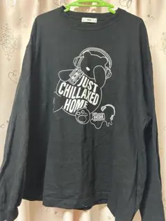 WEGO/長袖Tシャツ Mサイズ 黒 プリント入り/地雷/量産/サブカル/クマ