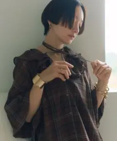 studio CLIP《高山都さんコラボ》コットン柄アソートフリルブラウス