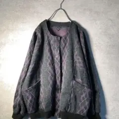 【ヴィンテージ】レトロ チェックカーディガン 古着 used AS26