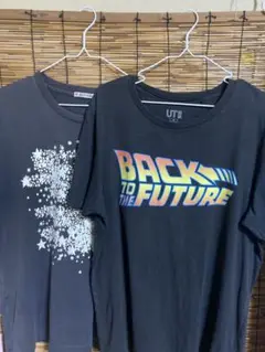 【訳あり】ユニクロ コラボTシャツ企業＆ムービーブラックMサイズ2枚組セット