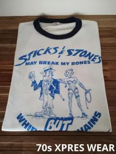 【70s】XPRES WEAR リンガーTシャツ マジシャン SM女王様