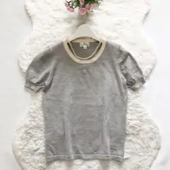 Courreges*クレージュ　ヴィンテージニットカットソー　ロゴ刺繍　9