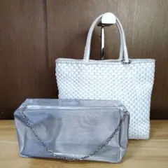 週末10%値引美品 アンテプリマ イントレッチオ スモール オーロラホワイトかご
