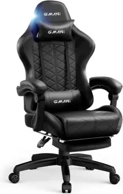 【大特価❣️新品未使用】ゲーミングチェア オットマン 黒 ハイバック Gmani