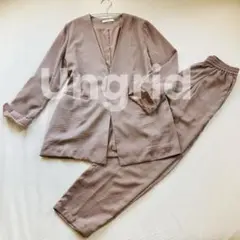 Ungrid/アングリット　美品　サテン　パンツセットアップ　カジュアル　大きめ