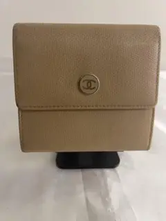 【CHANEL】ココマーク カーフスキン Wホック ミニ財布