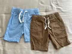 H&M コットンハーフパンツ2点セット 2-3A