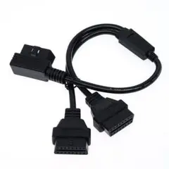 OBD2 分岐ケーブル 50cm 延長ケーブル 16PIN コネクター 2ポート