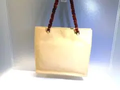 PRADA プラダ レザー べっ甲 ハンドバッグ ベージュ