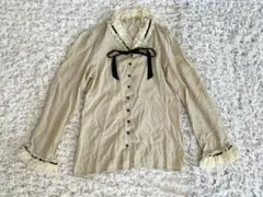 BALENCIAGA 2006 バレンシアガ フリル ボウタイ シルク シャツ