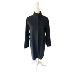 【美品】アンタイトル ロングコート ウール90% ブラック スタンドカラー