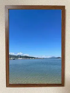 海と空の風景 木製フレーム付き　A4サイズ【特価】