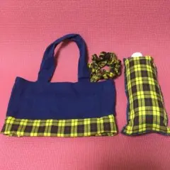 ハンドメイド　トートバッグ、ペットボトル入れ、シュシュ