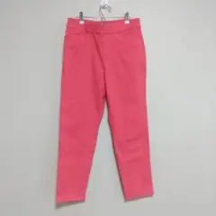 N＋　ピンク スリムフィット ストレッチパンツ　ビビットカラー　L