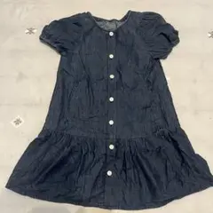 ダークデニム 半袖ワンピース