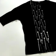 pjc 大西和子　総刺繍半袖ブラウス　オープンカラー　グレー　羽織り　涼やか　綿 pjc 大西和子 総刺繍半袖ブラウス オープンカラー グレー 羽織り